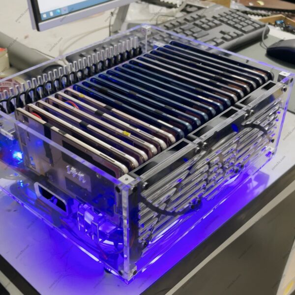 Acrylic RGB 20 Mobile phone Chassis farm SmartPhone Group Control Box Motherboard USB Connection Farming Accessories - Image 2