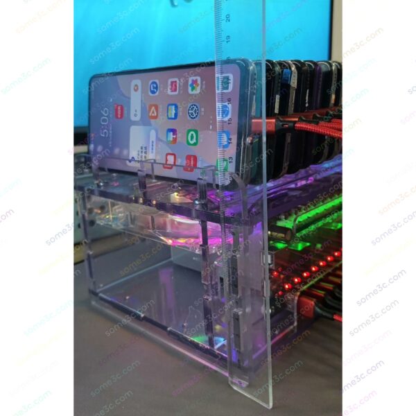 Acrylic RGB Mobile phone 20 USB Ports Charger HUB Chassis farm SmartPhone Group Control USB Connection Farming Accessories - Image 3