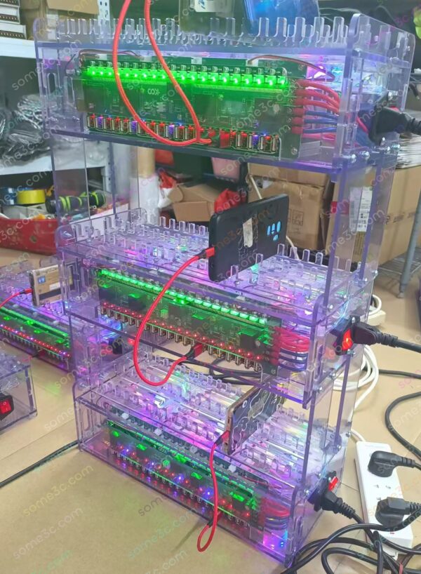 Acrylic RGB Mobile phone 20 USB Ports Charger HUB Chassis farm SmartPhone Group Control USB Connection Farming Accessories - Image 4