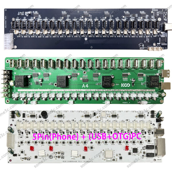 Mobile Phone Group Control Equipment Motherboard Ethernet / WIFI Connection Independent Switch Fan Adjustable Supports USB / OTG
