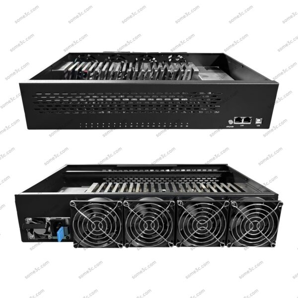 2U Server Rack Empty Box Mobile Phone Chassis 20 Cellphone Motherboard Shell Group Control Ethernet LAN USB OTG Connection Android Phone Box - Image 8