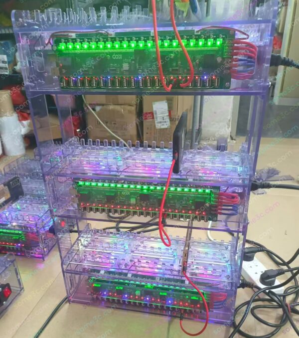 Acrylic RGB Mobile phone 20 USB Ports Charger HUB Chassis farm SmartPhone Group Control USB Connection Farming Accessories - Image 5