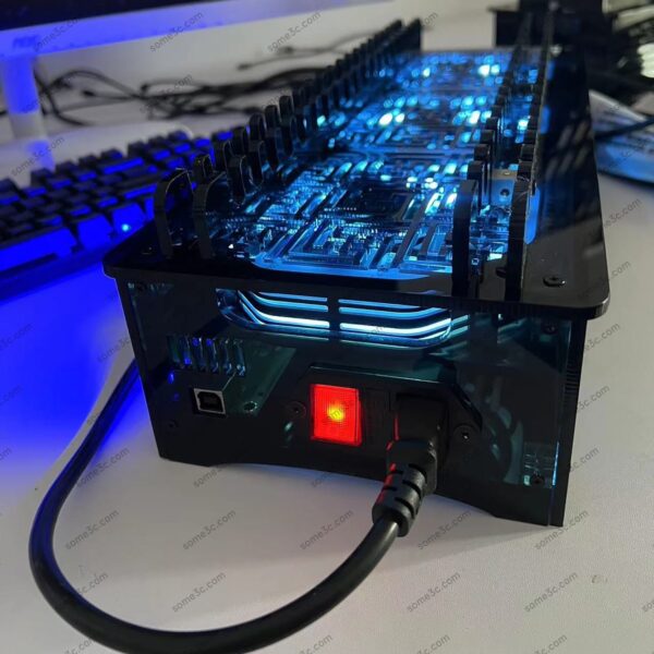Acrylic RGB Mobile phone 20 USB Ports Charger HUB Chassis farm SmartPhone Group Control USB Connection Farming Accessories - Image 18