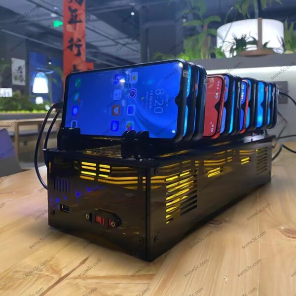 Acrylic RGB Mobile phone 20 USB Ports Charger HUB Chassis farm SmartPhone Group Control USB Connection Farming Accessories - Image 12