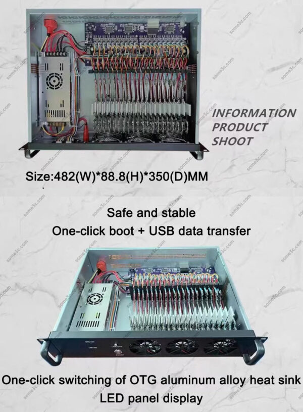 2U Server Rack Phone Case 20 Mobile Phone motherboard SmartPhone Chassis Group Control Ethernet LAN USB OTG Connection  Box Phone Farm Matrix - Image 6